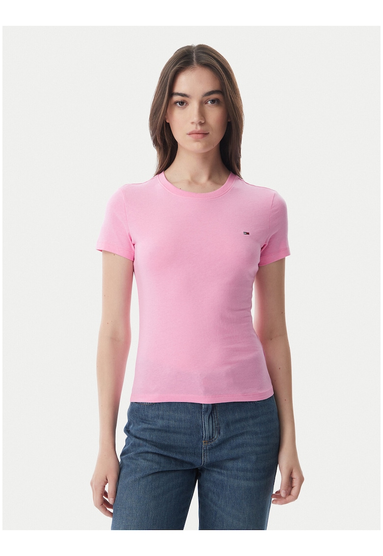 Tricou cu decolteu rotund si maneci scurte