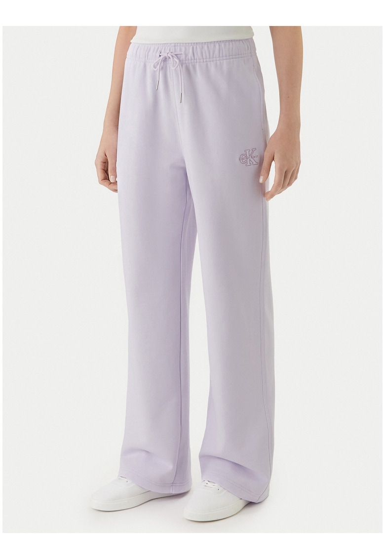 Pantaloni de trening din bumbac cu croiala ampla