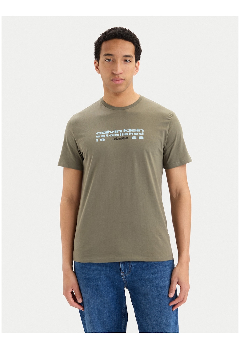 Tricou regular fit - de bumbac - cu decolteu rotund