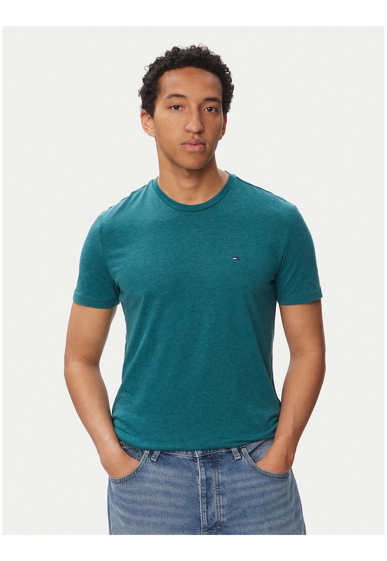 Tricou din bumbac organic cu maneci scurte si model uni