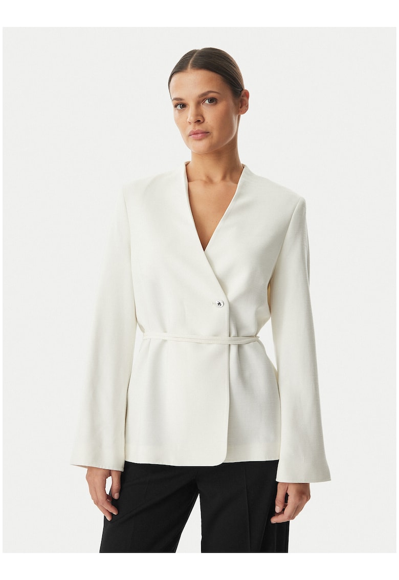 Sacou regular fit cu snur in talie