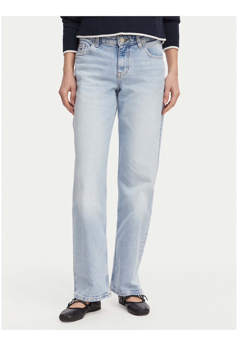 blugi denim drepti cu talie medie