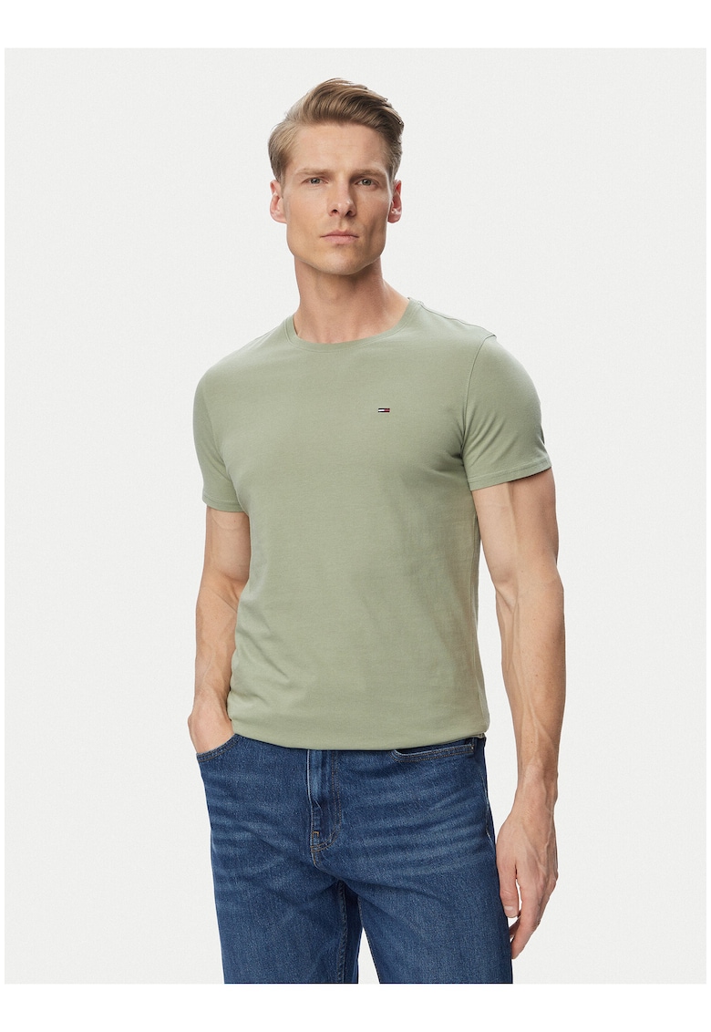 Tricou uni din bumbac - cu maneci scurte