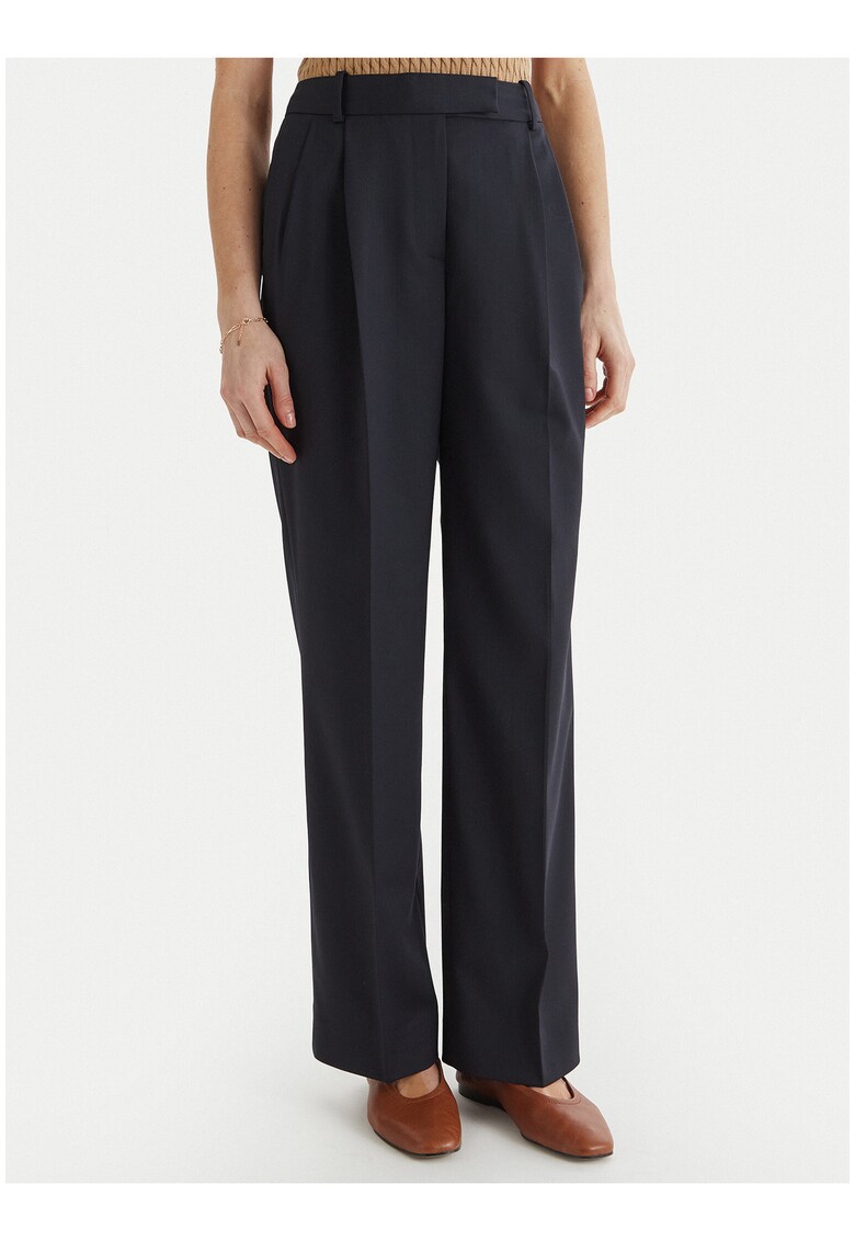 Pantaloni drepti din amestec de lana