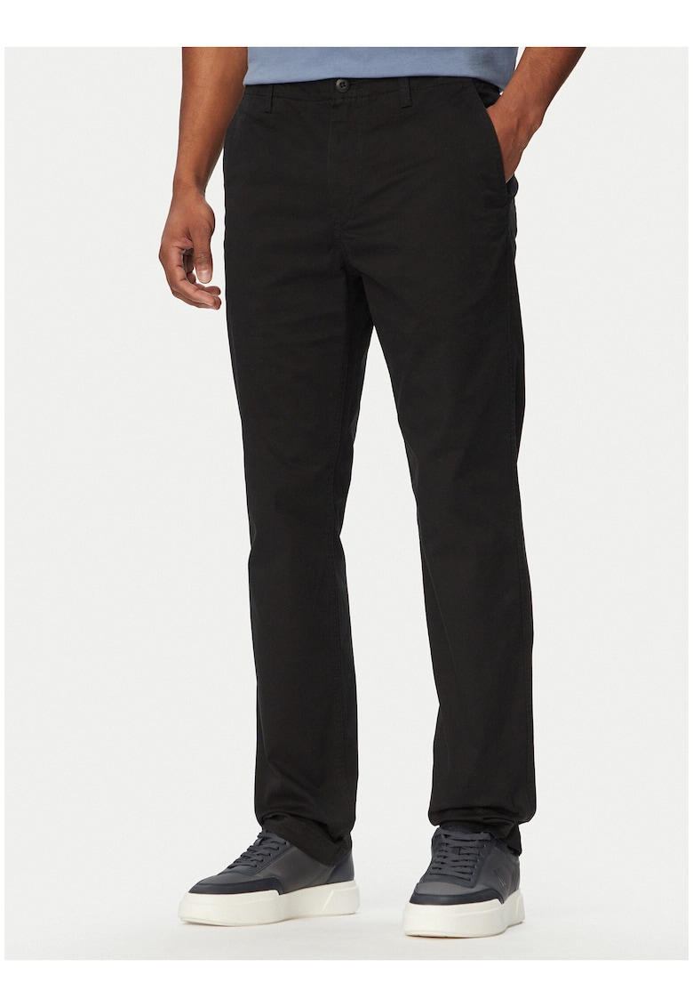 Pantaloni chino din amestec de bumbac cu croiala dreapta