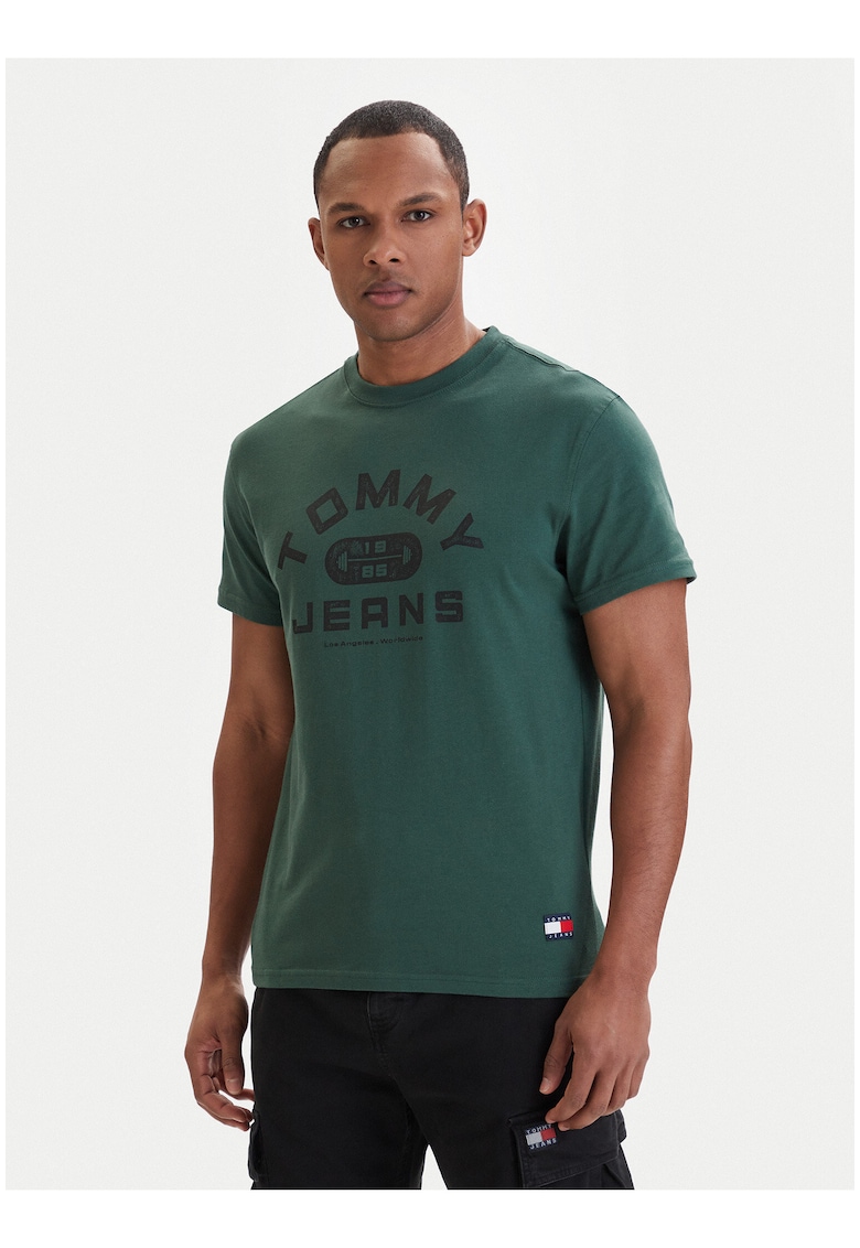 Tricou din bumbac cu imprimeu logo .