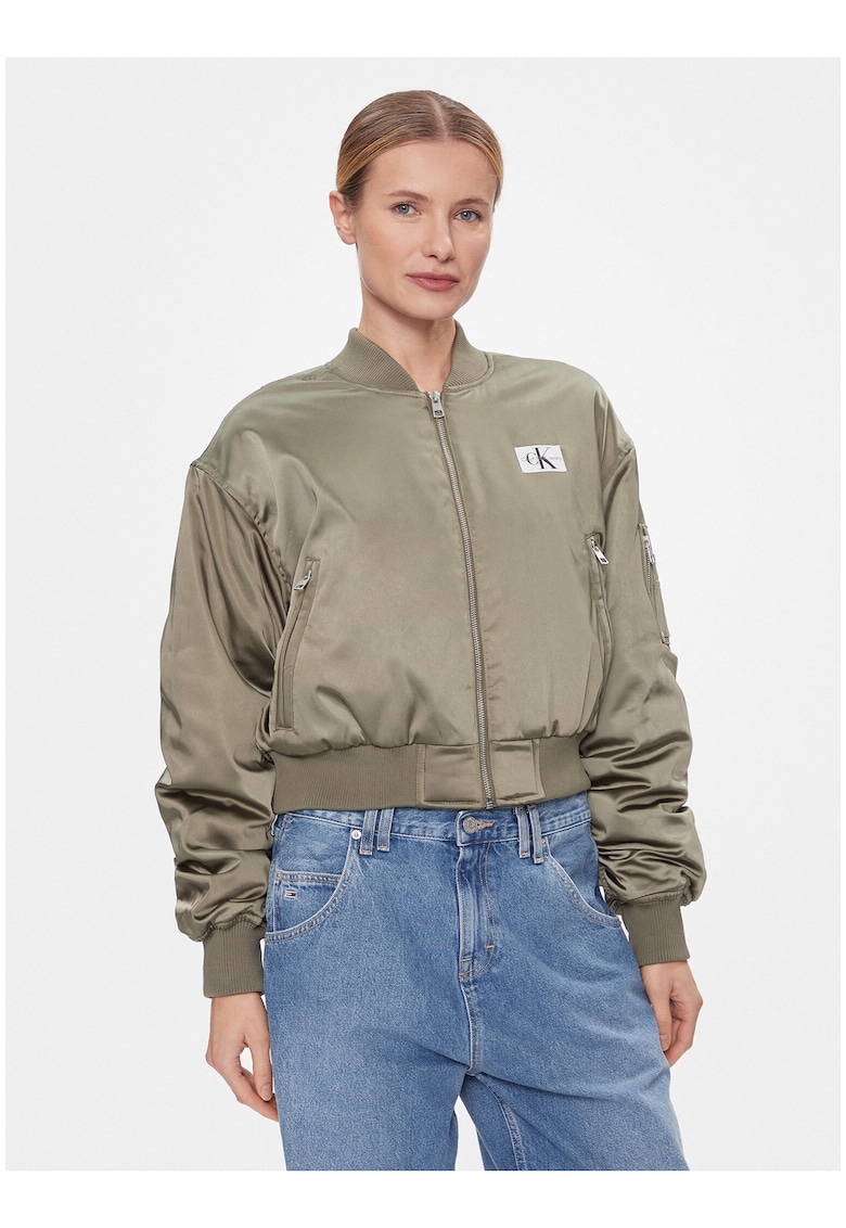 Geaca bomber cu fermoar -