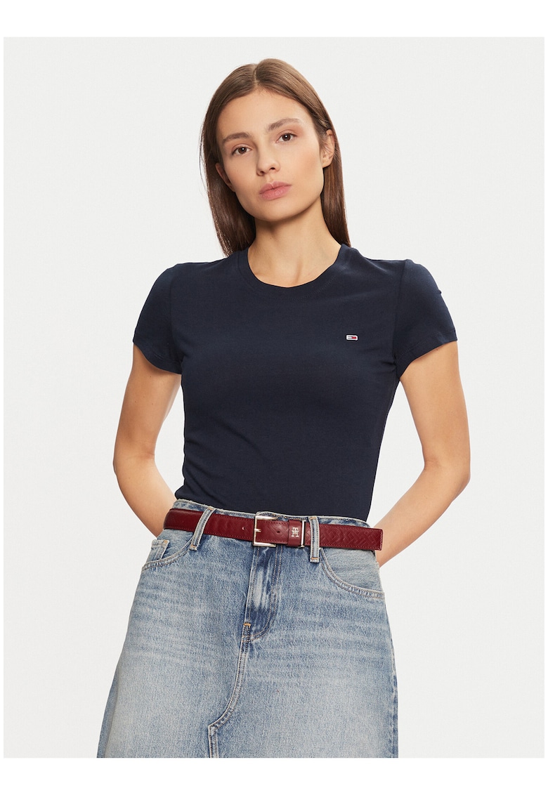 Tricou slim fit cu decolteu rotund -