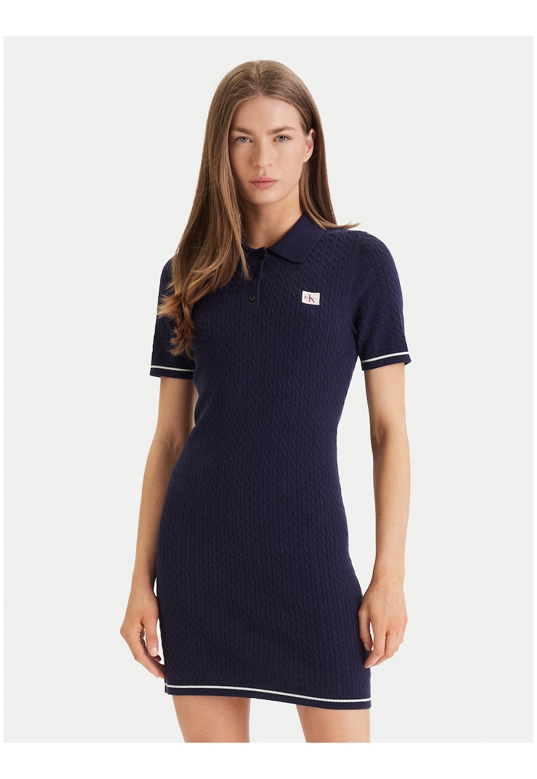 Rochie-Tricou cu guler polo -