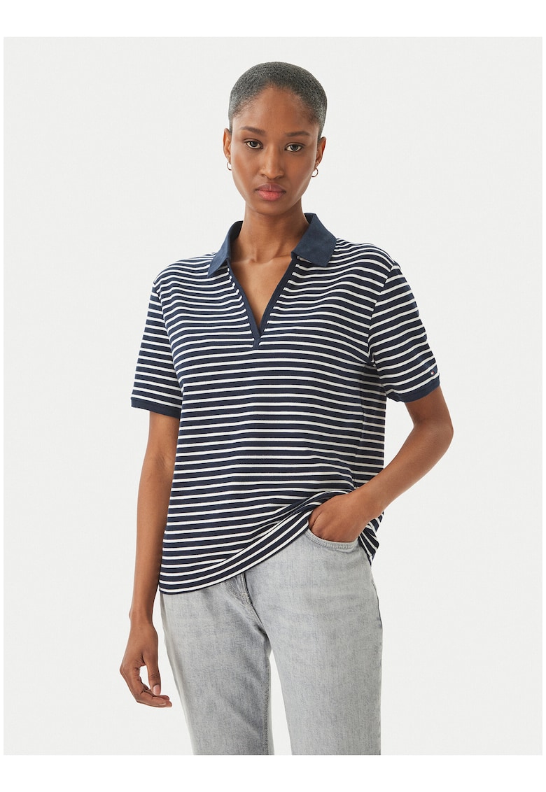 Tricou polo lejer in dungi