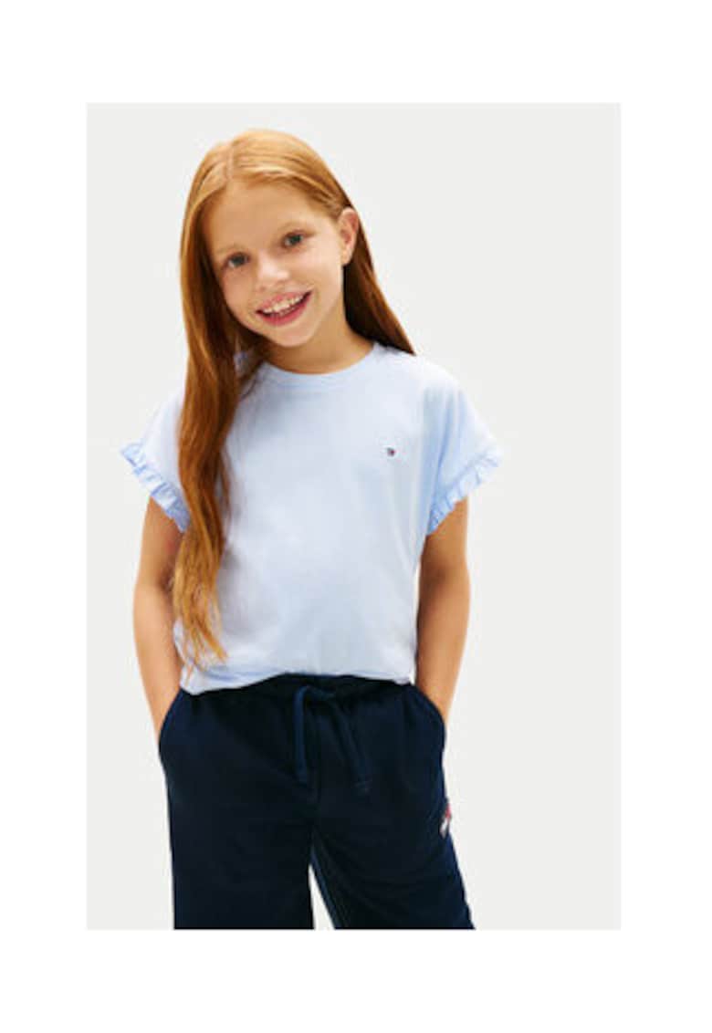 Tricou cu volane pe maneci