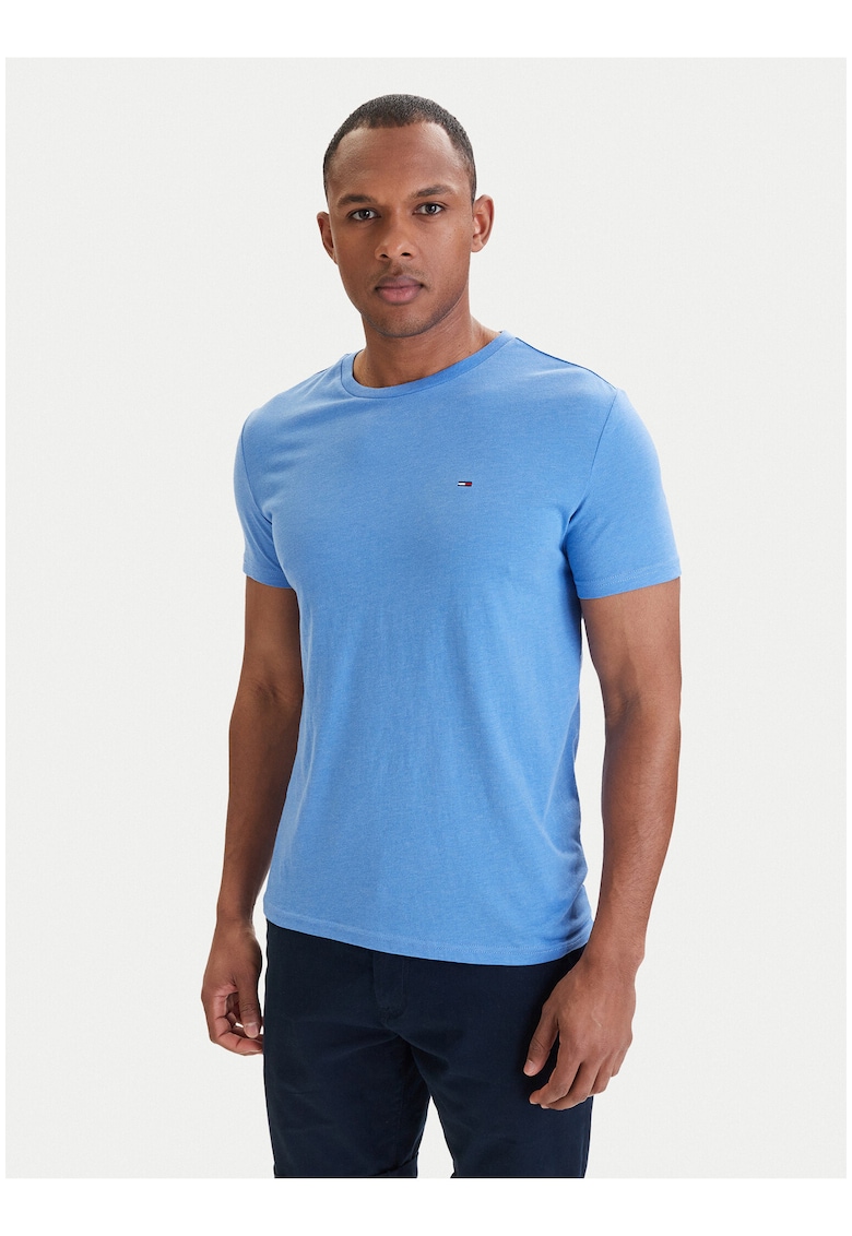 Tricou slim fit cu logo discret
