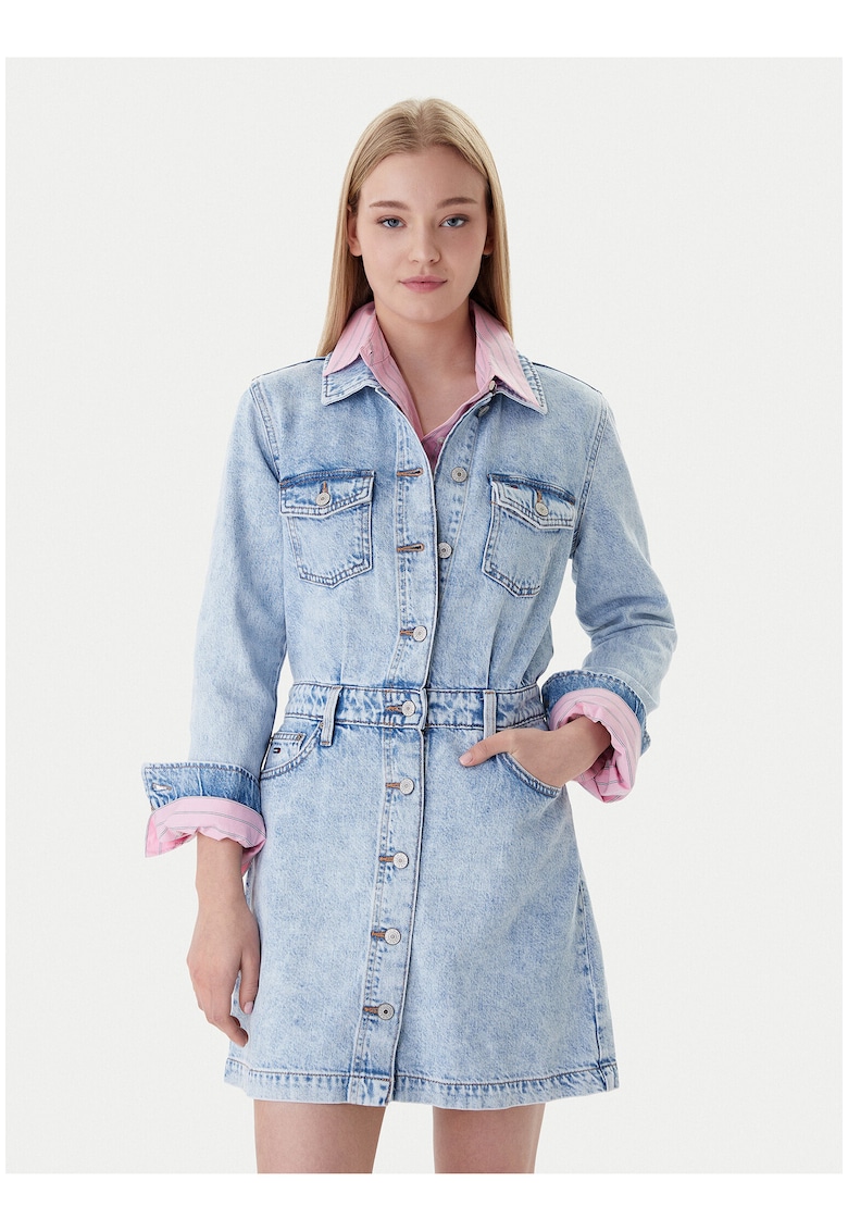 Rochie din denim cu buzunare