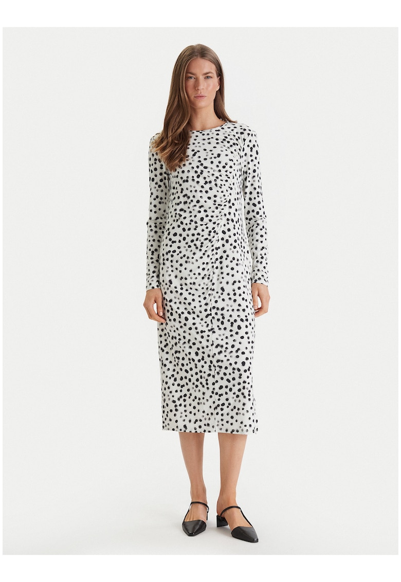 Rochie cu buline si maneca lunga