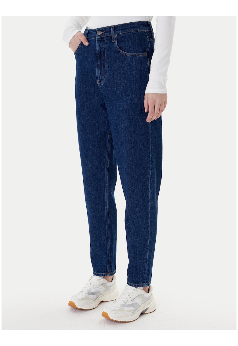 Blugi lungi mom fit cu buzunare -