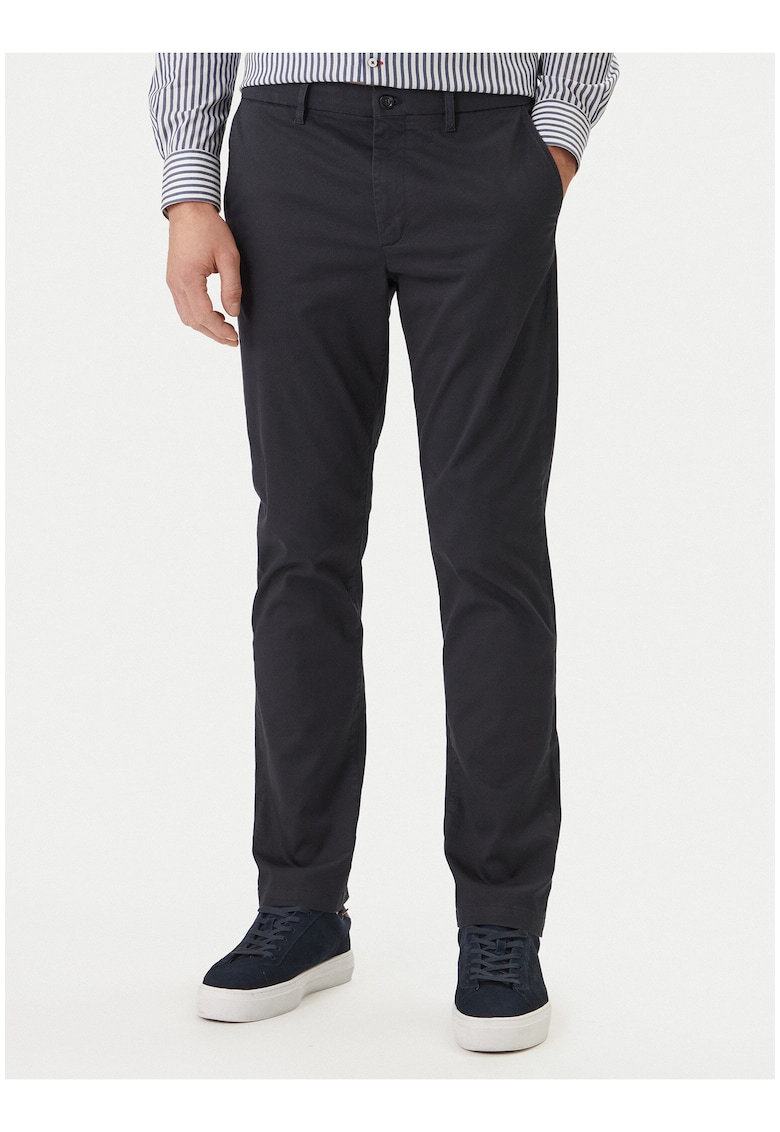 Pantaloni Chino uni cu croiala dreapta