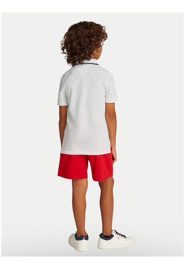 Tricou polo cu detalii contrastante -