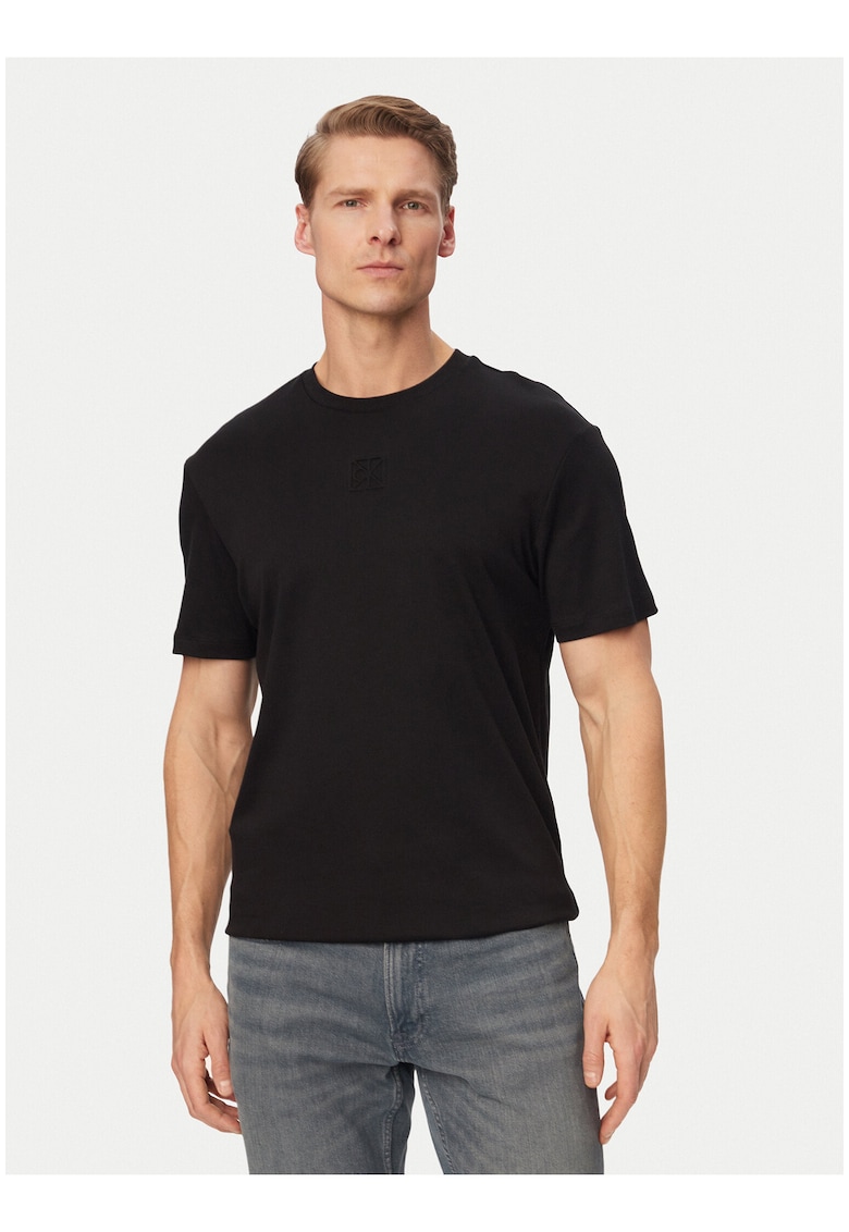 Tricou din bumbac cu model uni