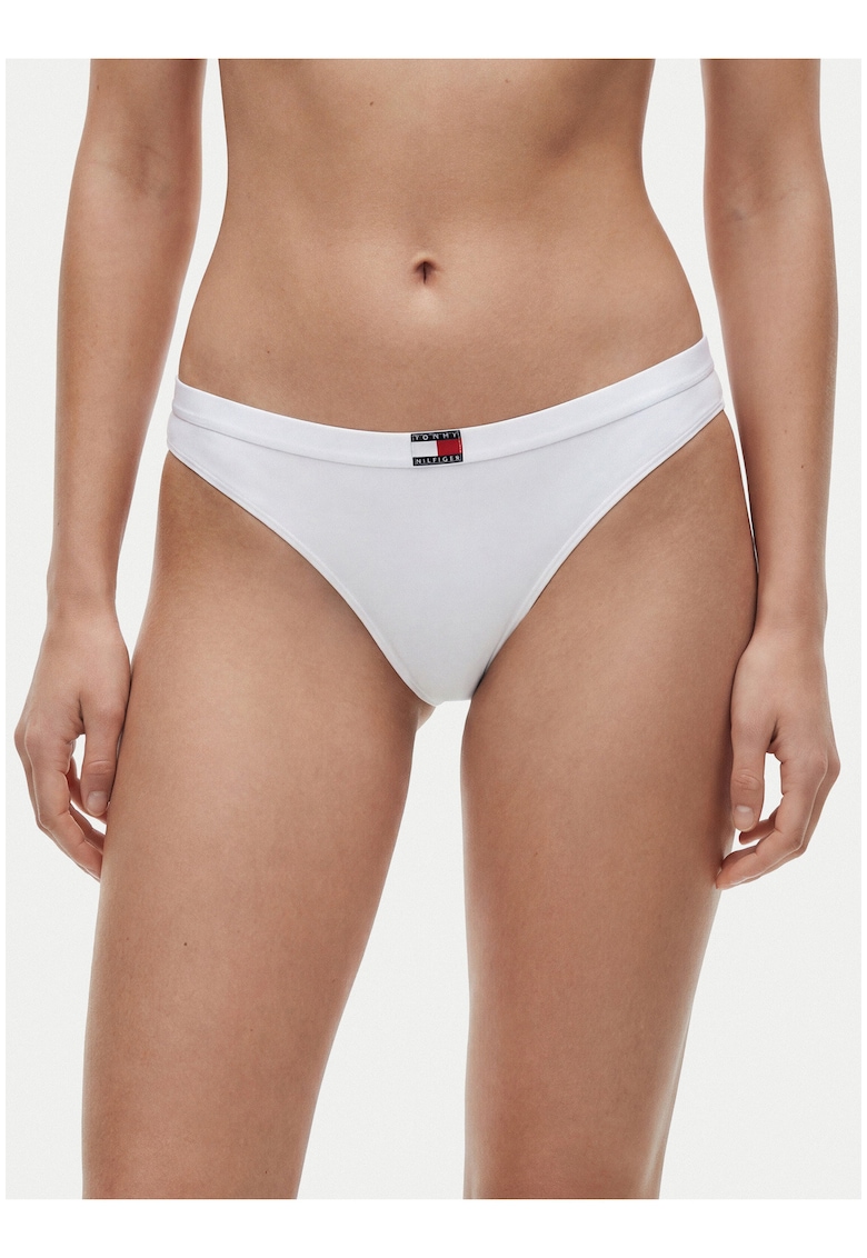 Set de chiloti tanga din amestec de bumbac cu detaliu logo - 3 perechi
