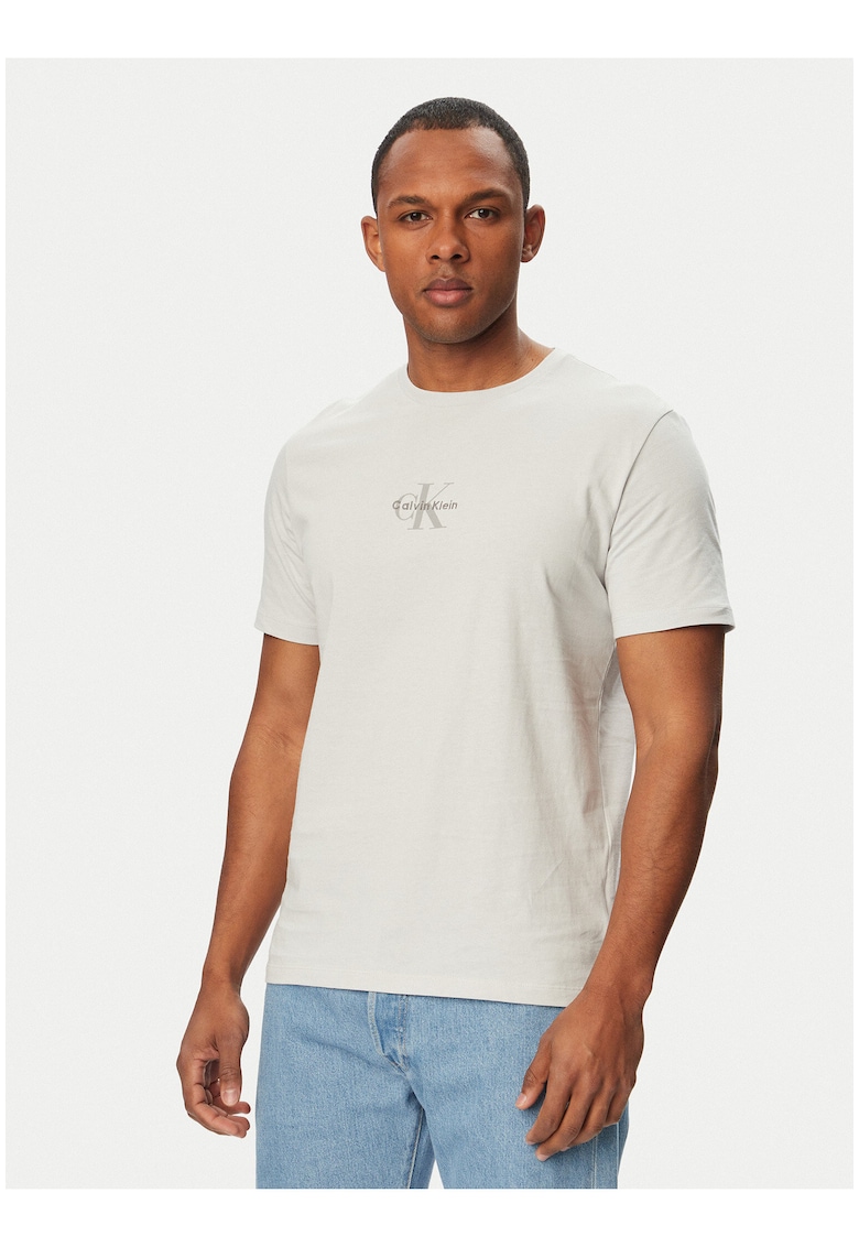 Tricou din bumbac cu logo central pe piept