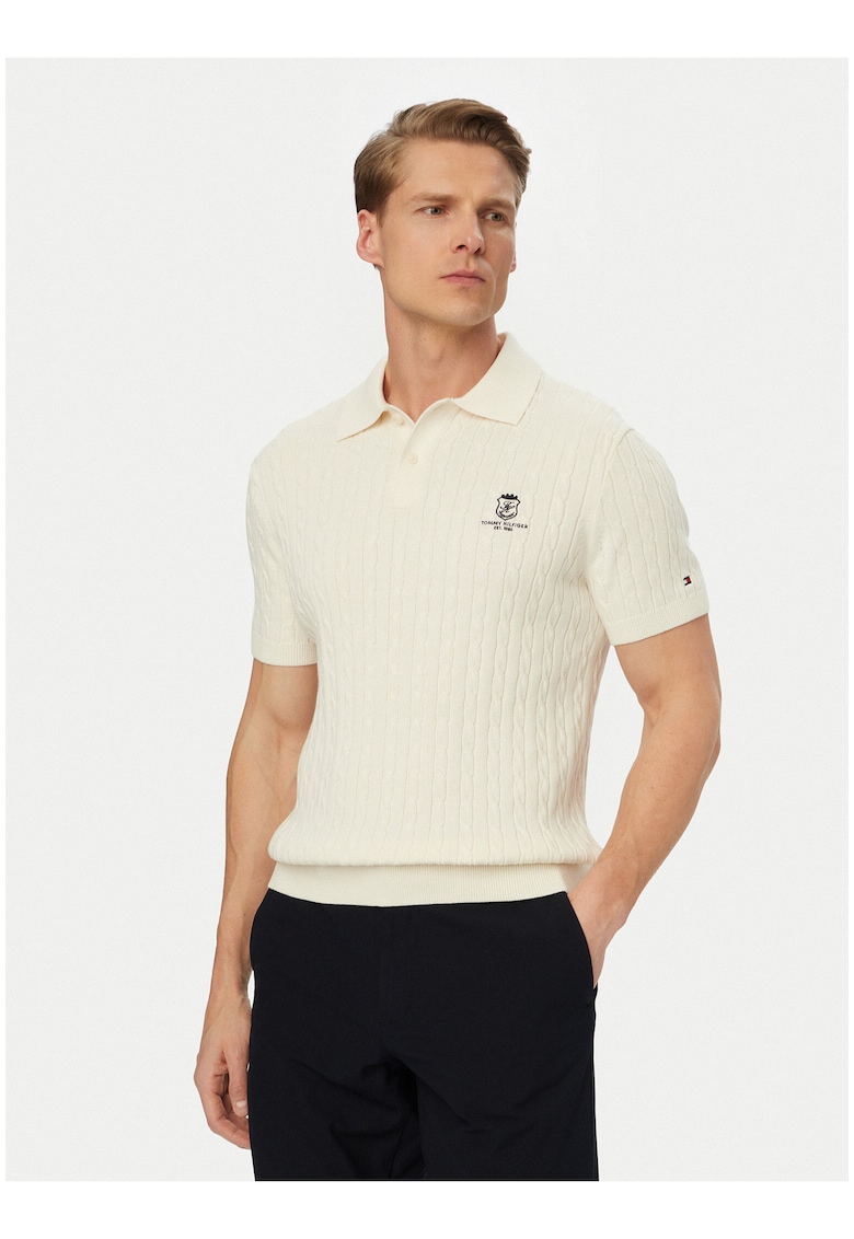 Tricou polo uni din bumbac organic