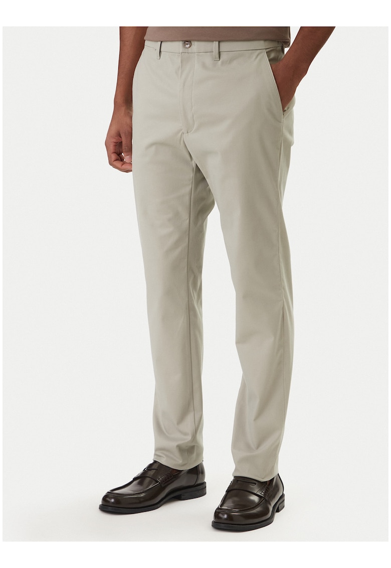 Pantaloni chino din bumbac cu croiala skinny si talie medie
