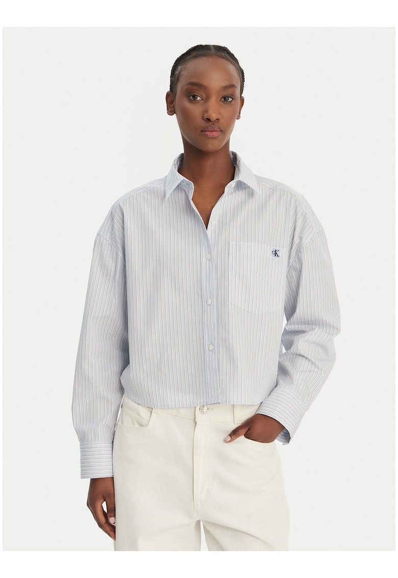 Camasa crop cu model in dungi