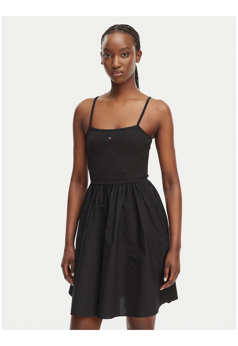 Rochie scurta evazata din bumbac