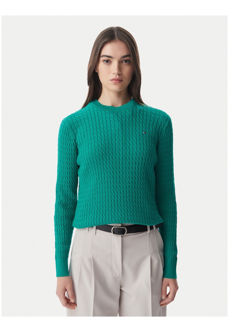 Pulover regular fit cu model uni