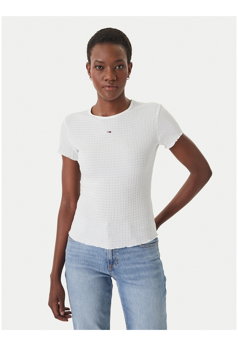 Tricou slim cu decolteu rotund