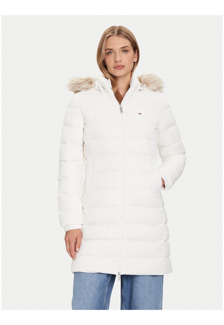 Geaca de puf tip parka cu fermoar -