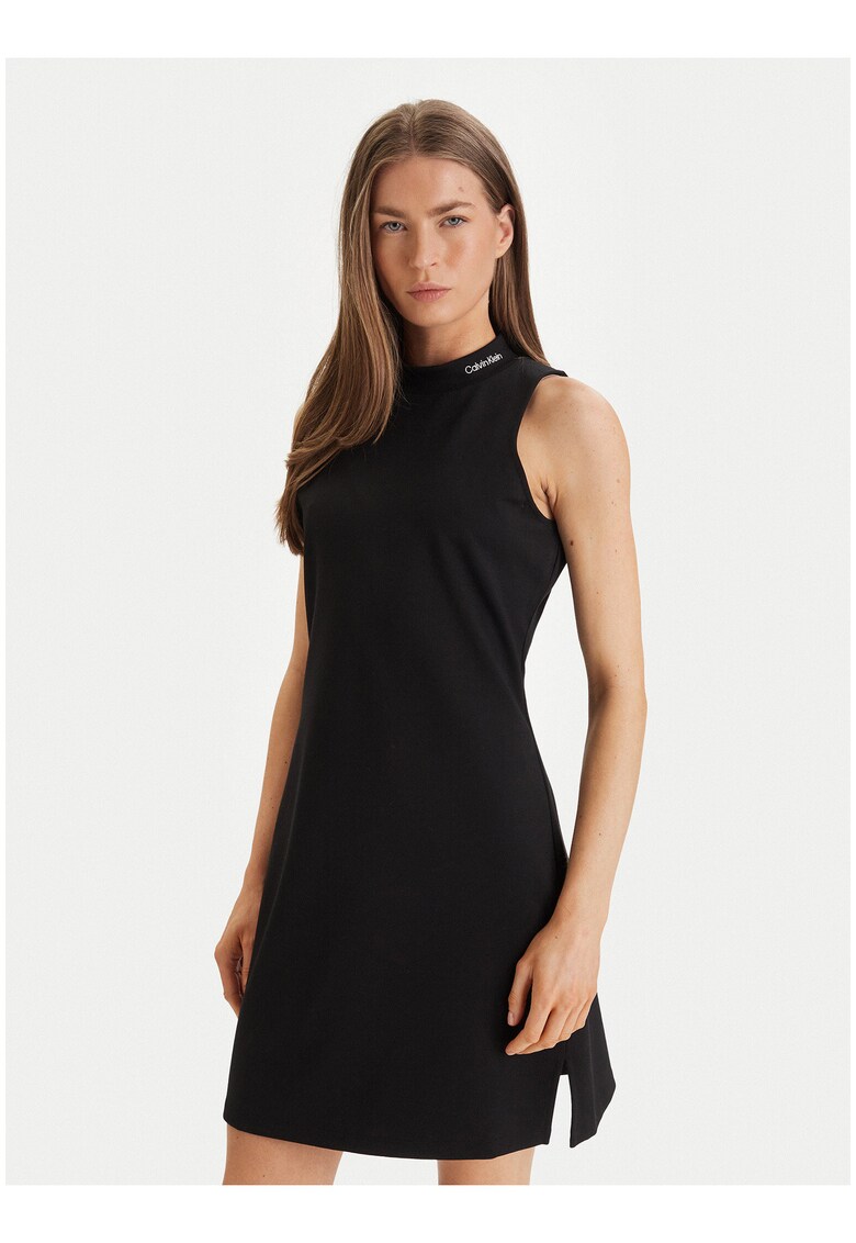 Rochie scurta fara maneci si slituri laterale