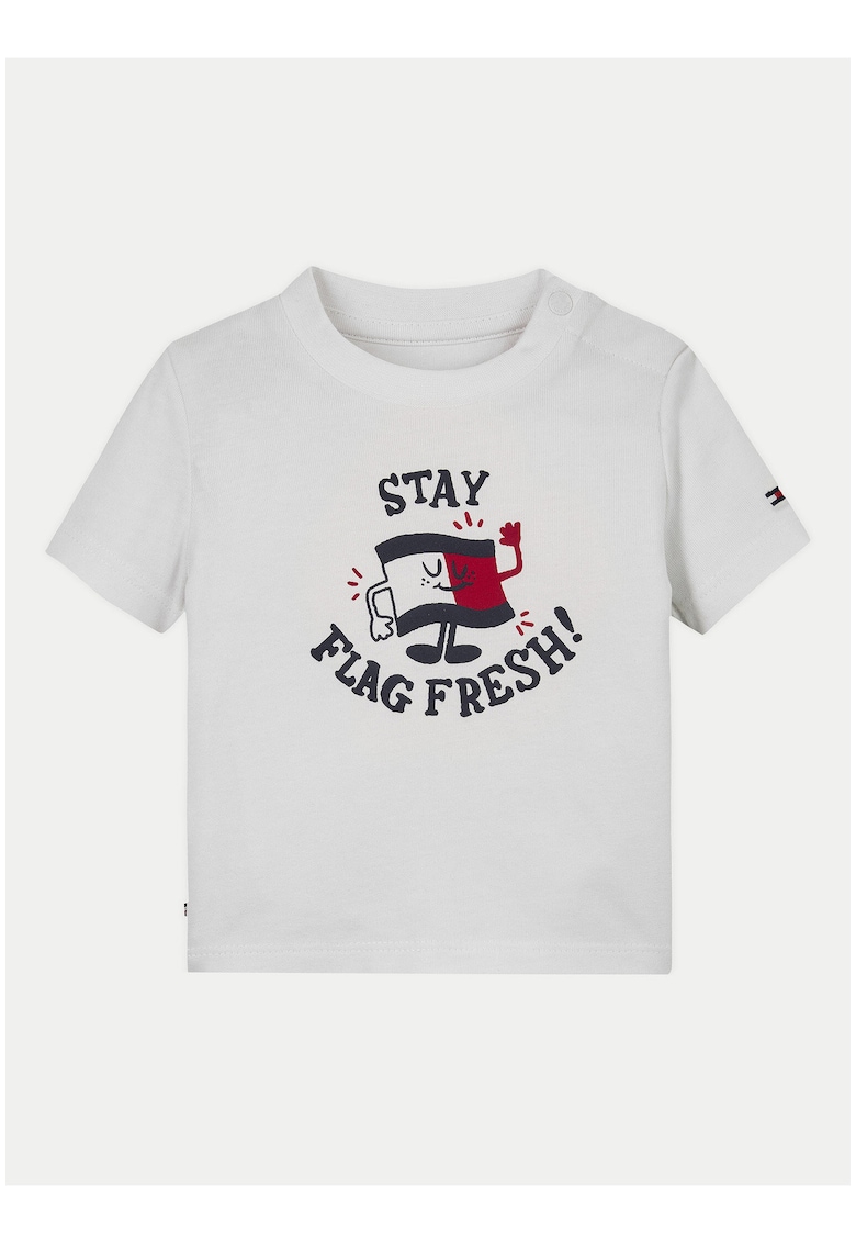 Tricou cu imprimeu logo din amestec de bumbac