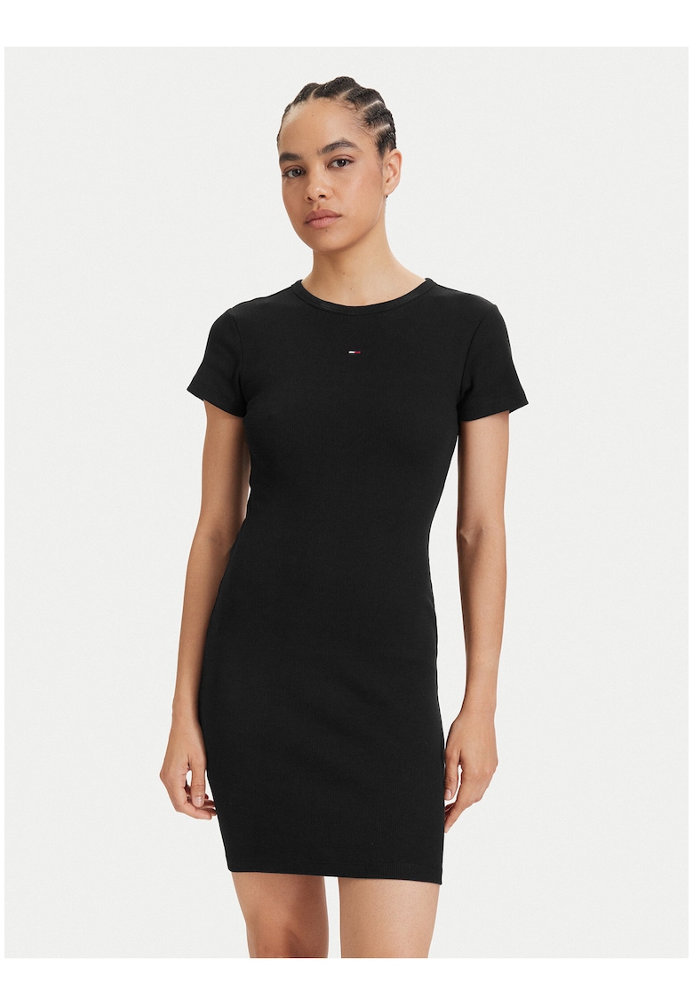 rochie scurta cambrata uni din bumbac