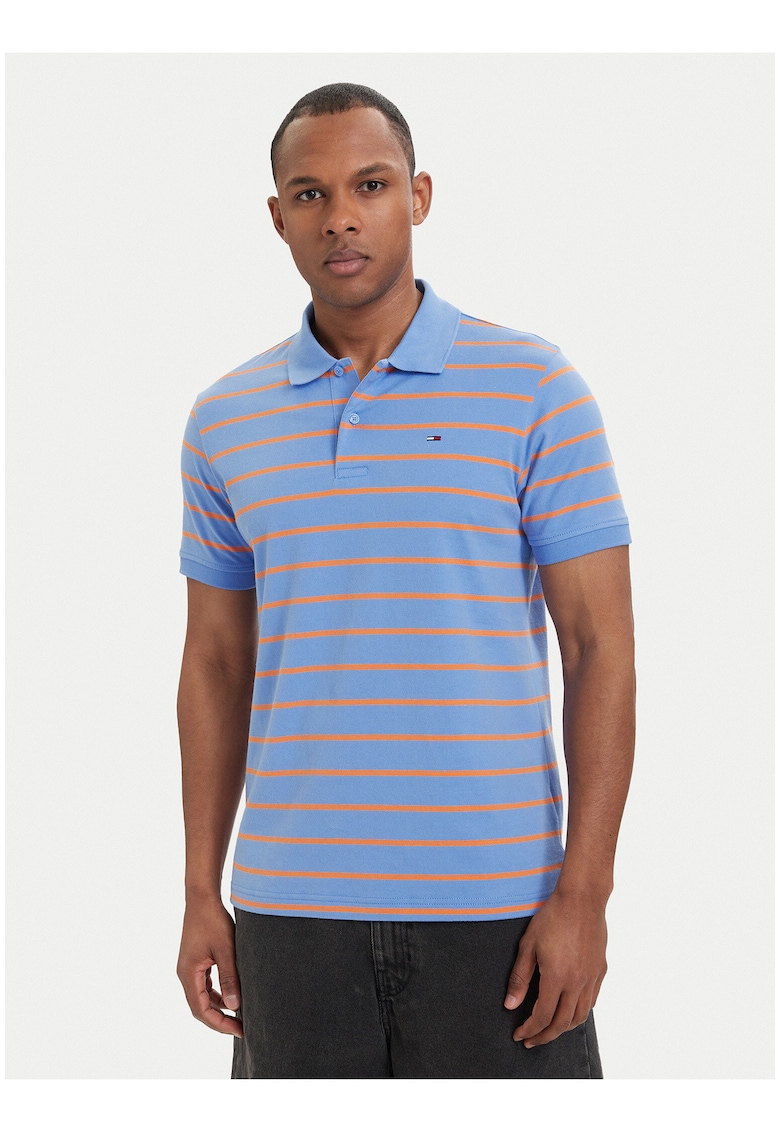 Tricou Polo din bumbac cu model in dungi