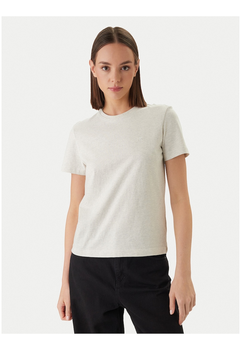 Tricou regular fit din bumbac cu model uni
