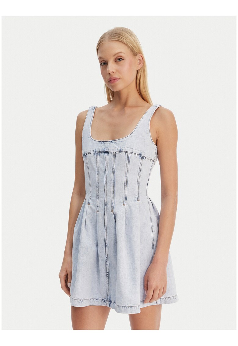 Rochie din denim cu decolteu rotund