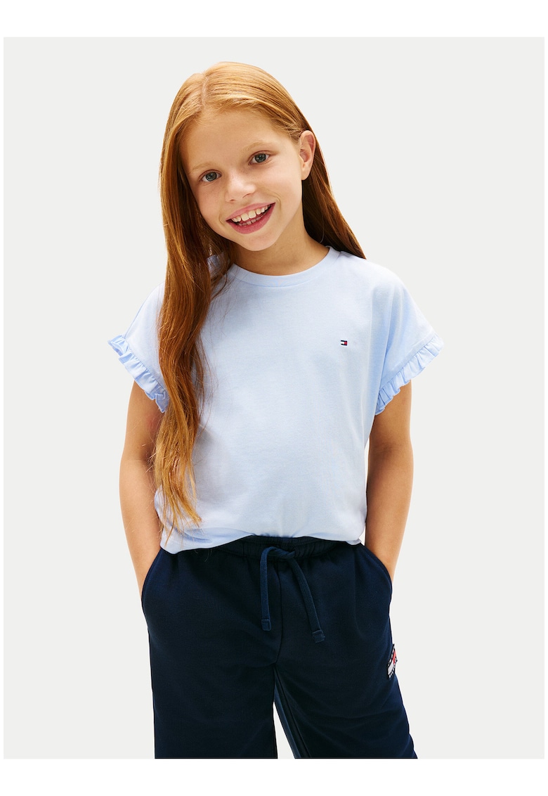 Tricou cu volane pe maneci