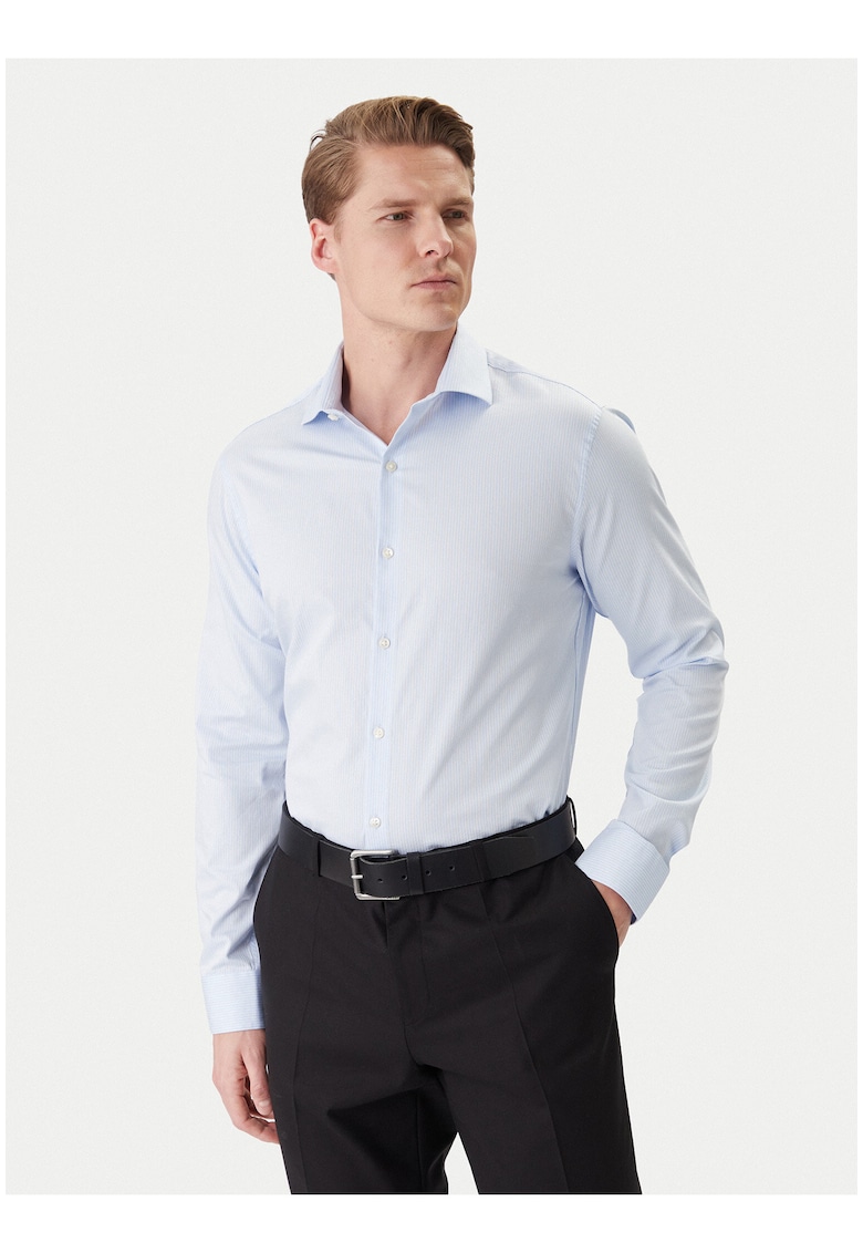 Camasa slim fit din amestec de bumbac si lyocell
