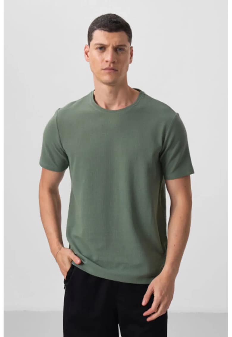 Tricou barbati - croiala regular fit - elastic - verde - bumbac 80%