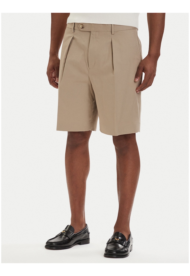 Bermude din amestec de in cu croiala relaxed fit