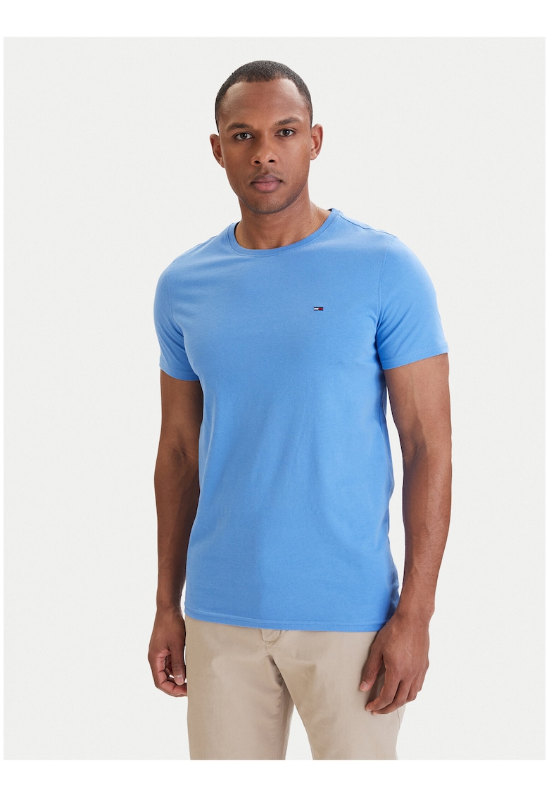 Tricou slim fit cu model uni