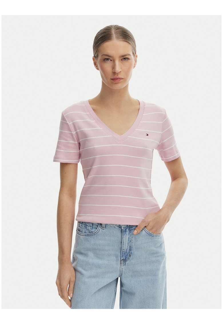 Tricou din bumbac cu dungi -
