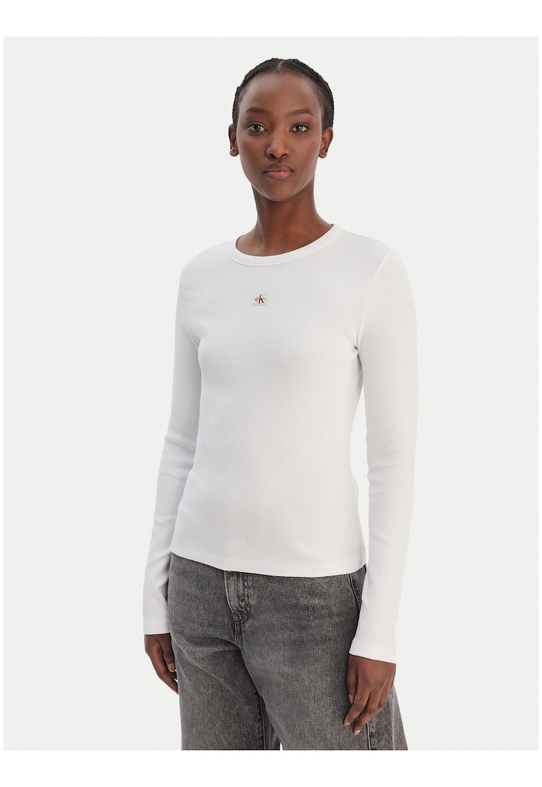 Bluza slim cu logo mic -