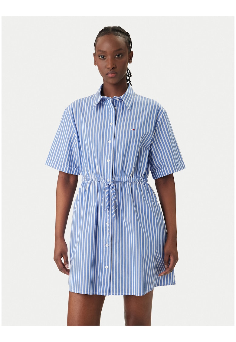 Rochie tip camasa evazata cu dungi
