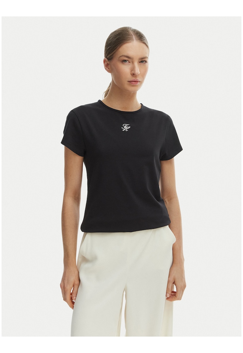 Tricou slim fit uni -