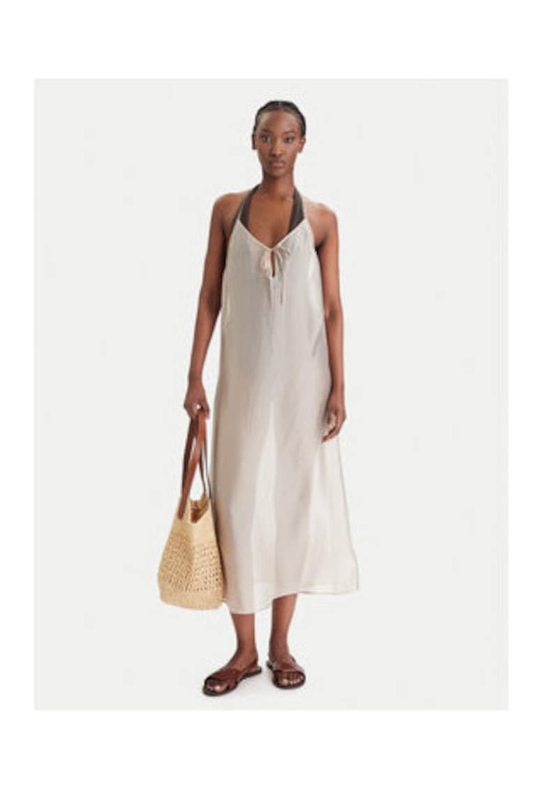 Rochie midi uni - Crem