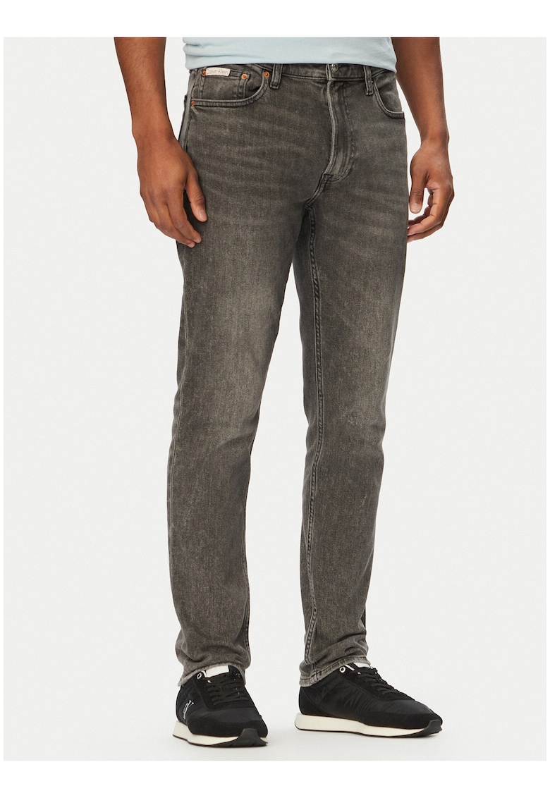 Blugi skinny cu aspect decolorat