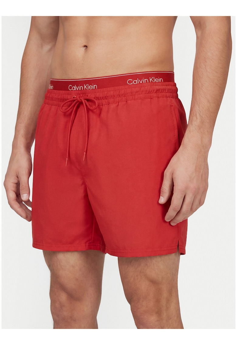 Pantaloni scurti uni de baie cu talie elastica cu snur