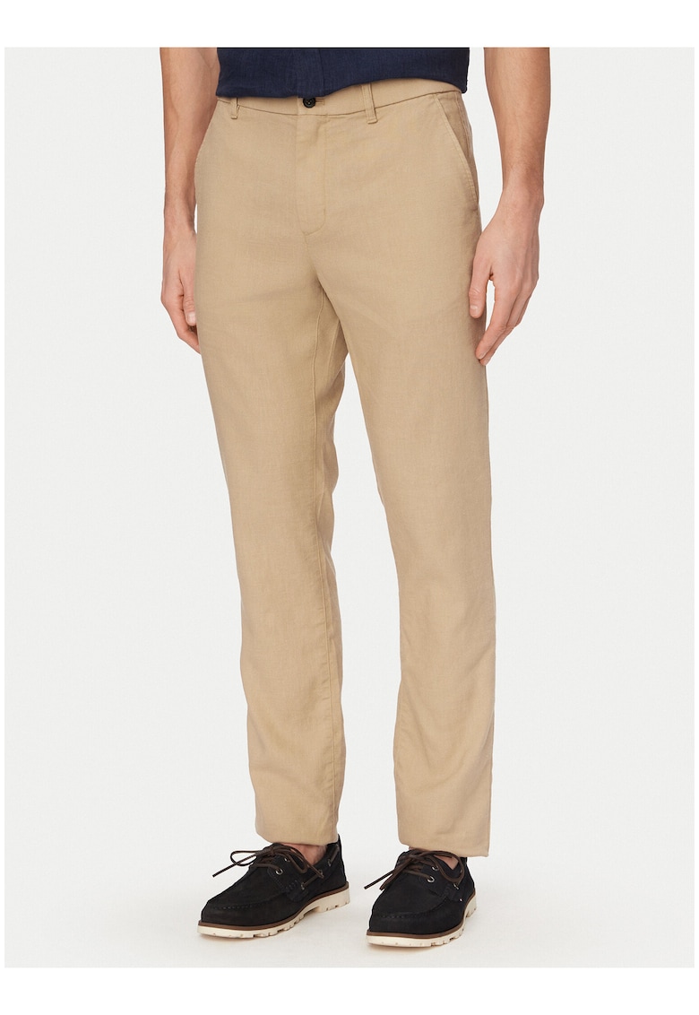 Pantaloni Chino din amestec de in